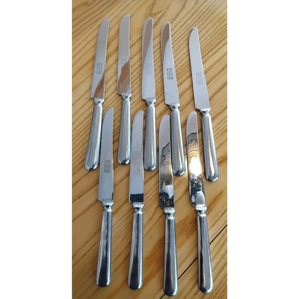 Vintage STA-BRITE Stainless Steel Knives High Quality Stainless Set Of 9